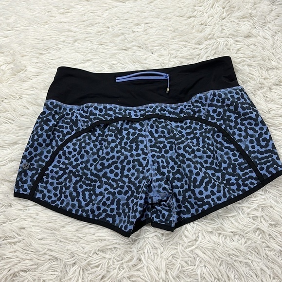 Lululemon Run Times Short *4-way Stretch Ace Spot Lullaby Black / Black - Picture 4 of 6